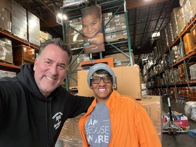 Relief Bed International Founder Scott Smalling and World Vision Site Manager Roberta Taylor.  