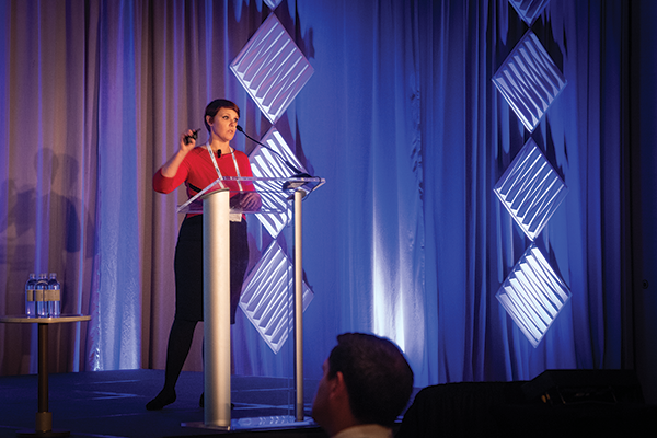 Alexis Bateman, research affiliate and visiting lecturer at the MIT Center for Transportation and Logistics and sustainability technology lead for Amazon Web Services Supply Chain, gave everyone a lesson on the path toward supply chain sustainability.