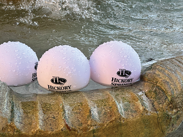 If you looked closely at the fountain, you could spot the sponsor.