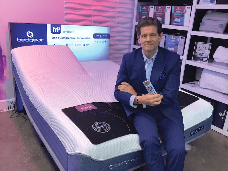 Bedgear CEO Eugene Alletto has a catchy tagline for the company’s new split-queen mattress, the M3 Hybrid, retailing for $2,999. “Two heads,” he declared, “are better than one.” 