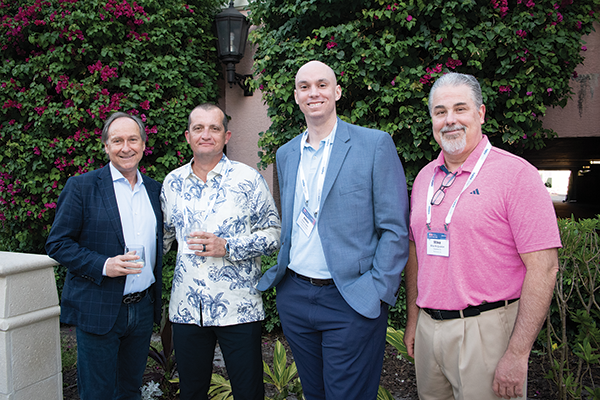 From left: Michael Faus of Carpenter Co., Jimmy Fleming of Hickory Springs Manufacturing, and Adam Lopez and Mike McQuiston, also of Carpenter Co.
