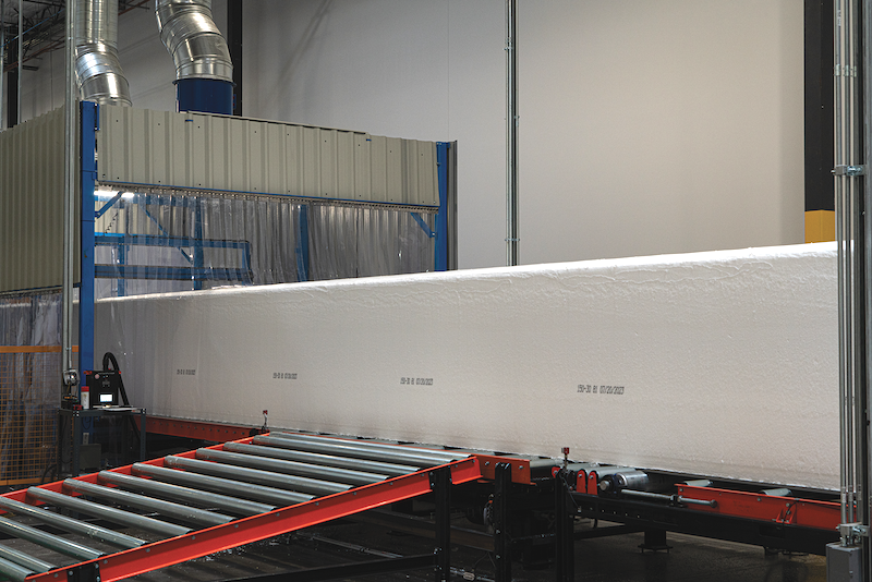foam technology innovation. Freshly poured foam at bedding producer 3Z Brands comes off the line and heads to the curing room. 